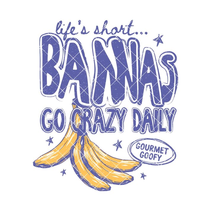 Retro Banana Sublimation Design PNG