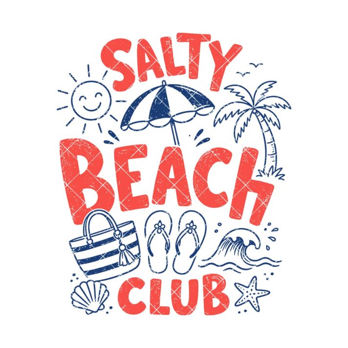 Salty Beach Club Sublimation Design Png 1209