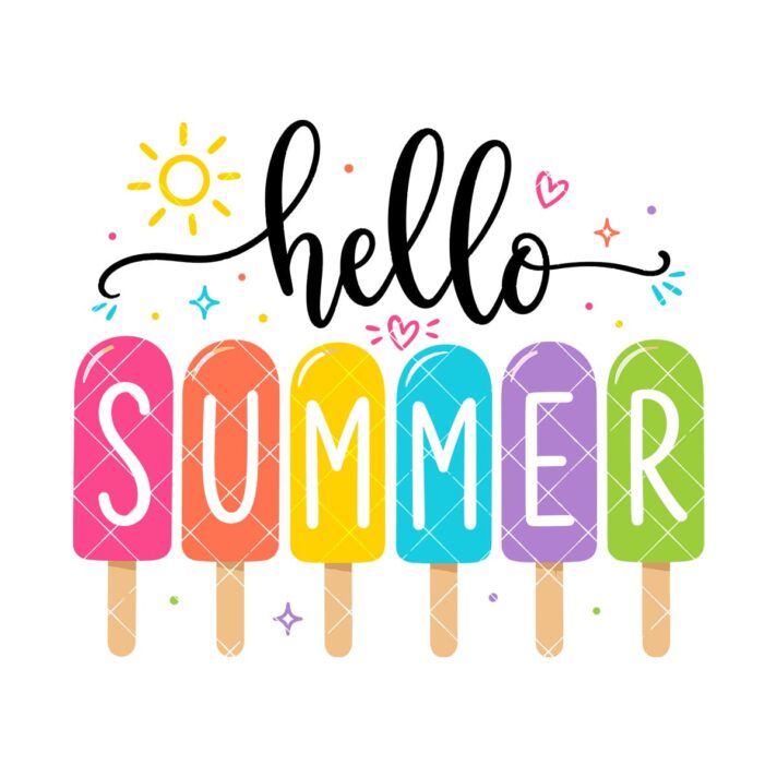 Hello Summer Popsicle Sublimation Design 1283