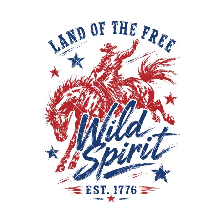 Patriotic Western Sublimation Design Wild Spirit 1307