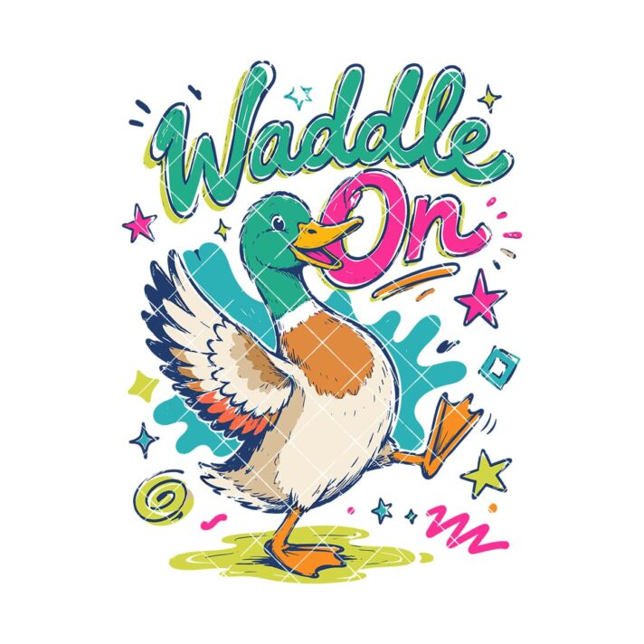 Retro Mallard Duck Waddle On Sublimation 1266