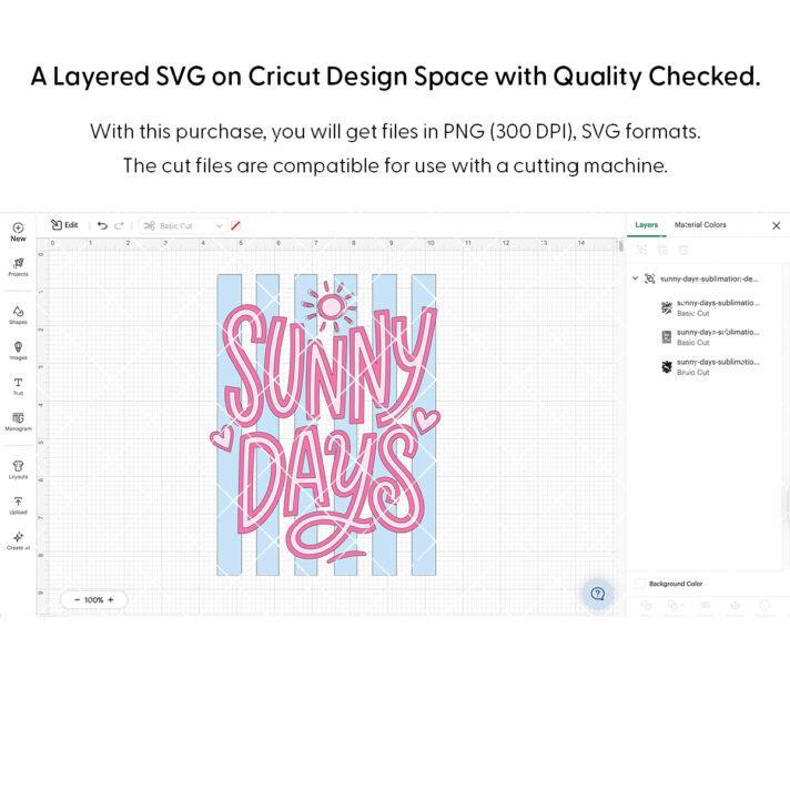 Sunny Days Sublimation Design 1290 Cricut