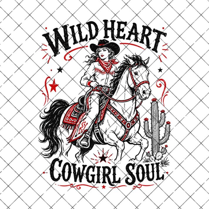 Wild Heart Cowgirl Soul Sublimation Design 1323