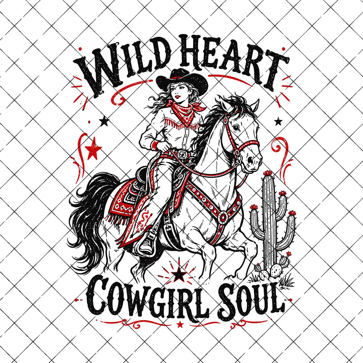 Wild Heart Cowgirl Soul Sublimation Design 1323