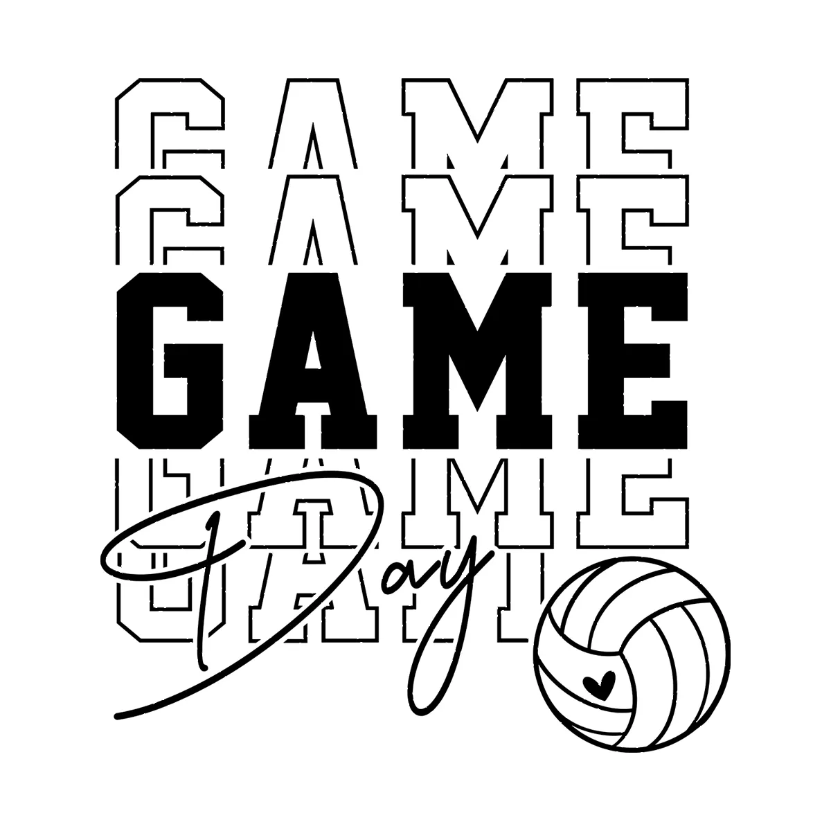 Volleyball Svg Game Day Sublimation Design 1458
