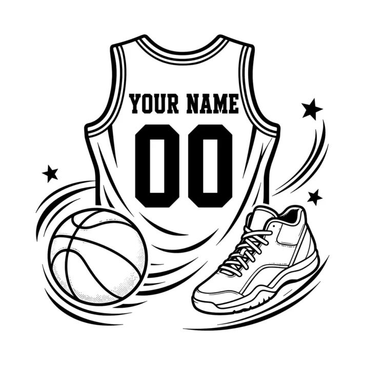Basketball Svg Personalized Jersey Sublimation Design 1594